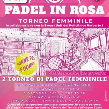 Torneo “Padel in Rosa” per la prevenzione del tumore al seno